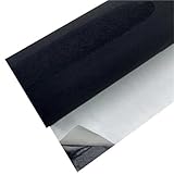 Tejido De Piel Gamuzada Tela De Gamuza Autoadhesiva, Sintética, Cuero PU For Joyero, Decoración Artesanal, Película para Manualidades(Black,20X30CM)