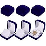 AHANDMAKER Paquete de 6 vitrinas de terciopelo para insignias, caja de broche para coleccionistas, bodas, Navidad, regalos de coleccionista, decoración del hogar, oficina, azul, 2.3 x 2.1 x 1.38