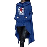 Sudaderas largas para mujer, suéter para mujer, elegante, Navidad, manga larga, estampado de letras, sudaderas con cordón, informal, blusa con bolsillo, abrigo de entretiempo, cálido suéter navideño