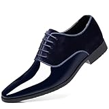 TBDZBXT Zapatos de vestir clásicos de terciopelo con cordones para hombre, Azul, 42.5 EU