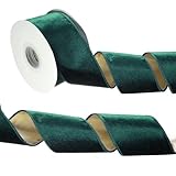 PATIKIL Cinta de terciopelo con alambre de 2.5 pulgadas x 10 yardas, cinta de Navidad de terciopelo aplastado metálico de una sola cara, encuadernación de regalo para manualidades, decoración de árbol