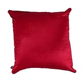 Redbrick Mill Fabrics Cojín de terciopelo francés brillante de seda lisa de calidad de diseñador con fundas incluidas, ideal para muebles de salón o dormitorio, color rojo (pequeño: 28 x 28 cm)
