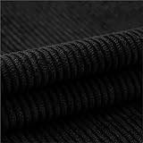 Tela de pana para coser a rayas de color sólido para coser ropa, camisas, mamelucos, vestidos, chaquetas, suéteres, sofás, almohadas, por medio metro, material de algodón (negro)