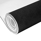 Tela para techo de coche, venta por metros, aspecto de ante, piel sintética con respaldo de espuma de 4 mm, revestimiento interior para reparación de tela de automóvil, tapicería (negro, 150 x 200 cm)