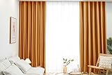 Tolldek Juego de 2 cortinas opacas para exteriores, con ojales, monocolor, con ojales de terciopelo, para salón o dormitorio, 107 x 214 cm, color naranja