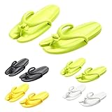 Chanclas de baño para mujer, chanclas ligeras, chanclas de dedos para mujer, elegantes y cómodas, planas, suelas suaves, antideslizantes, sandalias de playa, sandalias de casa aireadas, Negro , 41 EU