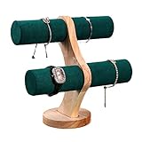 Soporte de exhibición de joyas, soporte de pulsera de 2 niveles con funda de terciopelo para el hogar, tienda, feria comercial y accesorios de fotografía