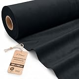 DHOME Terciopelo Antimanchas para Tapizar y Manualidades por Metros, 380gr/m2 y 140cm de Ancho, Decoración Tapicería Elegante y Fácil Limpieza, Patchwork, Premium Certificado Oeko-Tex (1M Negro)