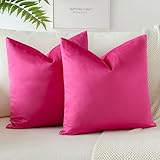 JOTOM Juego de 2 Fundas de Cojín de Terciopelo Sólido 40x40 cm 16x16 Pulgadas Fundas de Almohada Decorativas Suave para Sofá Dormitorio