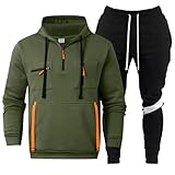 Vhersily 2025 - Chándal para hombre completo - Chándal deportivo - Sudadera con capucha y pantalones de jogging - 2 piezas - Ropa deportiva - Conjunto de tenis para fitness - Ideal para otoño e