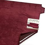 Tela de microfibra autoadhesiva para cabina, aspecto de ante, piel sintética, aspecto de ante, elástico, tejido aterciopelado (rojo oscuro, 300 x 50 cm)