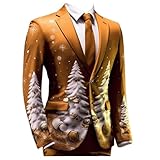 Generisch Chaqueta de invierno para hombre, estilo bohemio, cruzado, estilo étnico, estilo retro, con frente abierto, chaqueta informal de negocios, naranja, S