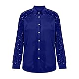 Camisa genérica para mujer, terciopelo de manga larga, lentejuelas, abrigo festival, botones cuello camisa, informal, chaqueta brillante, blusa de terciopelo larga, chaqueta de lentejuelas, abrigo
