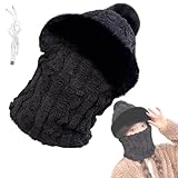 Gorro Térmico De Invierno, Gorros Térmicos USB - Gorros de Invierno Gorro térmico de algodón eléctrico | Gorro con Orejeras a Prueba de Viento para Mujer, Calentador de Cuello, Gorro para Invierno