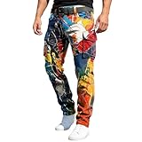 Pantalones de trabajo genéricos para hombre con estampado de graffiti Pantalones Cargo Stretch con múltiples bolsillos cintura elástica Pantalones de senderismo ocio al aire libre resistente al