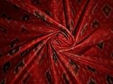 Tela Dupion Ikat de seda 100% pura, color rojo x verde, 44 pulgadas de ancho [8383] sedas