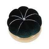 CAPASTEC Alfiletero, Base De Madera Alfileteros De Agujas, Alfiletero Redondo Calabaza Para Portaagujas De Costura O Manualidades, Verde Oscuro