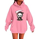 Sudadera con capucha para mujer, para Halloween, sudadera con capucha, sudadera con cordón, blusa, tallas grandes, sudadera con capucha