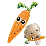 Boredom Buster - Juguete para gatos de zanahoria, rompecabezas de gatos exteriores interactivos | Mordaza resistente a la naranja calmante calmante Peluga chirriante y peluche Accesorios Buster para