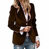 Generisch Blazer de mujer de terciopelo, chaqueta de blazer monocromo, traje de negocios, chaqueta con solapa, saco, elegancia, cuello con solapa, abrigo de oficina, chaqueta de blazer, chaqueta de