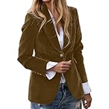 Genérico Blazer de Terciopelo para Mujer Chaqueta de Terciopelo Vintage Casual con Escote En V Abierto Al Frente Chaqueta de Negocios con Botones Ajustada Abrigo Mujer Otoño-Invierno