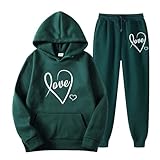 Conjunto de chándal para mujer, estampado, elegante, otoño, invierno, ropa deportiva, chándal, ropa deportiva, suéter, sudadera con capucha + pantalones holgados, chalecos y sudadera con capucha +