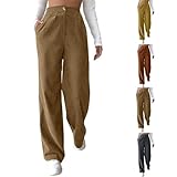 Pantalones de pana para mujer, holgados, elásticos, pantalones de chándal para mujer, cálidos, de algodón, de cordón, cintura alta, de terciopelo, rectos, térmicos, cálidos, rectos, de pana larga