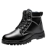 Generisch Zapatos de seguridad para hombre de invierno, antideslizantes, antiperforaciones, de terciopelo, cálidos, para la nieve, Negro , 38 EU