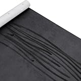 Y.A. LOTUS Tela de microfibra negra y gris autoadhesiva, aspecto de gamuza, 17 x 72 pulgadas, piel sintética de alta calidad, tela de película elástica perfecta para decoración interior del coche