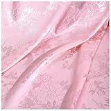 Tela De Satén Jacquard SatéN Vestidos Y Manualidades 150 Cm De Ancho 1m Se Vende Por Metros Para Costura ElaboracióN De Ropa (Color:Rojo)(Pink,4.9x26.2ft)