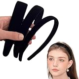 ZEPIQOR - Juego de 3 pinzas para mujer, bandas de terciopelo sólidas y simples para niñas, grandes, medianas y finas, accesorios de pelo de moda para mujer y niñas (Negro)