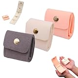 JTENGYAO 3 mini bolsas organizadoras de joyas de viaje, bolsas plegables portátiles con hebilla, pequeño almacenamiento de joyas de viaje para anillos, aretes, collares (beige, rosa, gris)