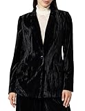The Drop Blake Blazer Largo para Mujer, Terciopelo Negro, M