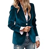 Blazer de terciopelo para mujer, chaquetas de traje, negocios, informal, con botones, manga larga, abrigo de traje, corte ajustado, chaqueta blazer de un botón, chaqueta blazer sólida y elegante, ropa