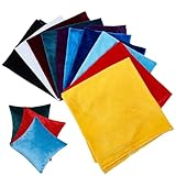 letsinstyle 10 Pieza de Tela de Terciopelo de Doble Cara, Tela de Acolchado Afelpada de 19.6 x 19.6 Pulgada, Hojas de Terciopelo Suave de Colores Surtidos para Joyero, Billetera