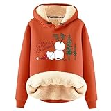 Sudadera con capucha de Navidad para mujer, forro de Navidad, sudadera con capucha para mujer con estampado de muñeco de nieve, sudadera cálida con capucha de terciopelo a la moda, sudadera de Navidad