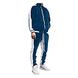ZDSUHYIW Traje casual de terciopelo para hombre traje de jogging con cremallera chaqueta y pantalones de chándal conjuntos de chándal traje deportivo ropa deportiva holgada traje casual traje de casa