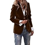 Chaqueta blazer de terciopelo para mujer, blazer de terciopelo de manga larga para mujer, chal frontal abierto, traje de trabajo, chaqueta blazer de oficina con bolsillos, un botón, casual, ropa de