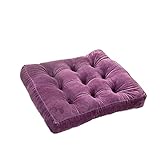 Cojines cuadrados de terciopelo grueso y suave para silla de bar, lavable, no se decolora, morado, 18 x 18 pulgadas, acogedoras almohadillas para asiento de comedor, decoración del hogar y comodidad