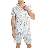 Camisa Satén Imitación con Estampado Floral Primaveral, Pantalones Cortos Ligeros, Traje De Hogar Elegante, Adecuado para Ocio Diario Y Reuniones Informales