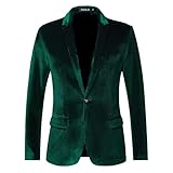 LIUYUYOUGO Blazers Hombre, Chaqueta De Terciopelo para Hombre Chaqueta Lisa De Un Botón Chaqueta Deportiva Elegante De Corte Entallado Chaqueta De Esmoquin De Terciopelo Solapa con Muescas Chaqueta