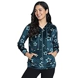 Zivame Chaqueta de terciopelo de poliéster para mujer, Mar oscuro, L