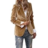 Blazers de terciopelo para mujer, blazer de trabajo para mujer, cuello de chal, chaqueta de terciopelo de manga larga, chaqueta de traje con botones, frente abierto, chaqueta blazer de ajuste regular