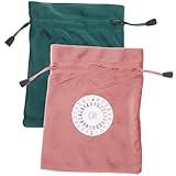 Cabilock 2 piezas Bolsa para Tarot y Oráculo con Cordón de Terciopelo Marrón y Verde para Almacenamiento Seguro y Organizador Versátil de Cartas y Accesorios