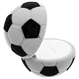 GATHINESS Caja de Joyería Portátil para Anillos y Pendientes Forma de Balón de Fútbol, Terciopelo Gris, Adecuado para Almacenamiento en Tocador y Eventos Nupciales