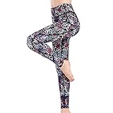 PPPPA Pantalones de yoga estampados para mujer Legging de entrenamiento Control de barriga con bolsillo lateral con cintura alta Control de barriga Entrenamiento Correr Estiramiento Leggings de yoga