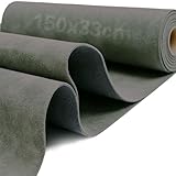 Ezitruz Piel sintética de ante suave, 150 x 33 cm, piel sintética, color verde oscuro, venta por metros, para proyectos de bricolaje, costura, manualidades, monederos, bolsos, pendientes, llaveros
