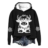 Sudaderas de manga larga con estampado de invierno para mujer, lindas sudaderas con capucha para otoño e invierno, R-854 Negro, 4XL