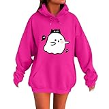 Sudadera con capucha para mujer, Halloween, sudadera con capucha, sudadera con capucha, cordón, blusa, tallas grandes