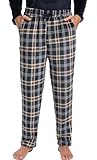 Yukiuiny Pantalón Largo Terciopelo Hombre Pijamas Polar Suaves Grueso Cuadros Invierno Forro Elástico Ropa de Dormir Cómodo Regalos para Hombres Cuadros Azul Marino L